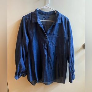 Dark chambray button down